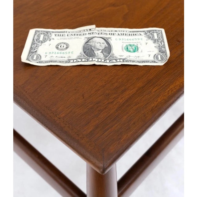 Wood Danish Mid Century Modern Oiled Walnut Dowel Legs Square Coffee Table For Sale - Image 7 of 12