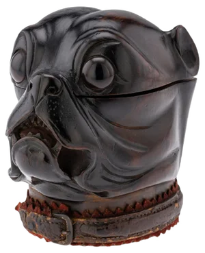 19th Century Victorian Tree of Life Bulldog Inkwell, 1860