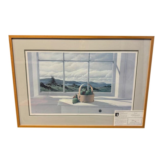 1970s Pears by Keith Hiscock /Limited Original Authenticated Print, Signed and Numbered, Framed For Sale