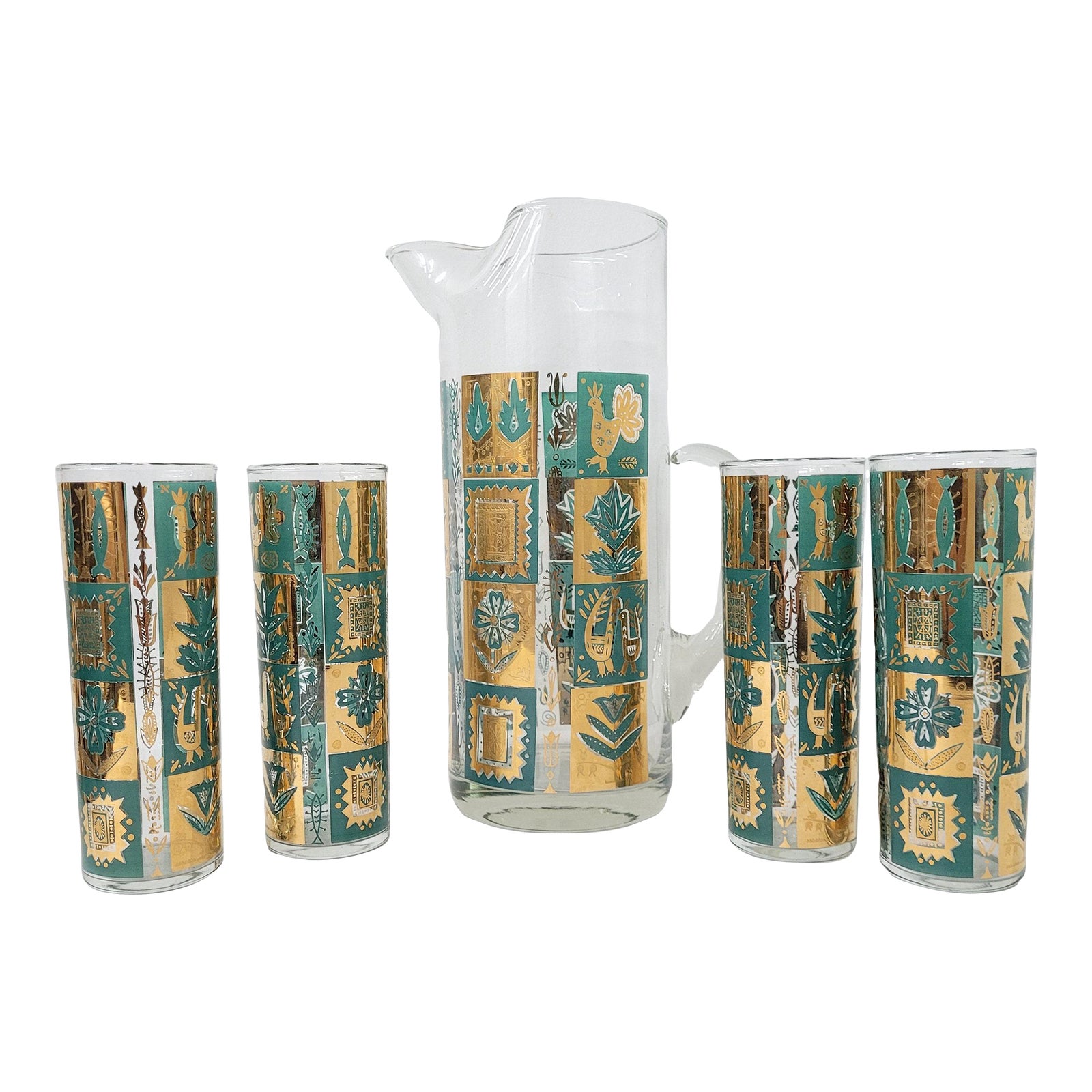 Vintage Mid Century Modern Glasses & Pitcher Set of 5 Chairish