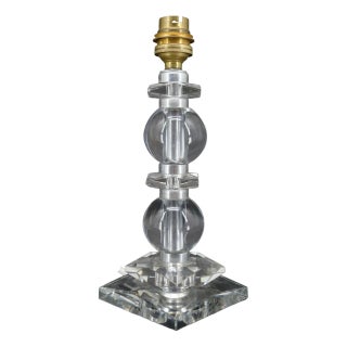 Art Deco Crystal Lamp by Jacques Adnet for Bacarrat, 1940s For Sale