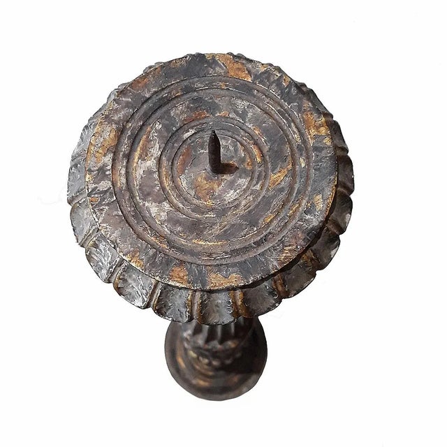 Mid 20th Century Hand-Carved Wood Candlestick From India, Mid-20th Century For Sale - Image 5 of 13