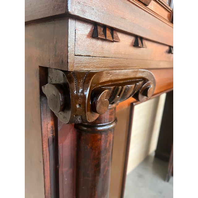 Late 19th Edwardian Style Oak Fire Mantel, Spain For Sale - Image 9 of 11