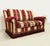 A sofa bed with a strong decorative character, perfect for elegant and sophisticated spaces. The ruby ​​red and golden...