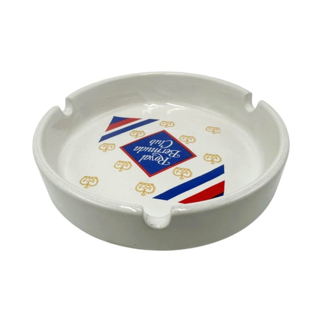 Contemporary Vintage Royal Bermuda Yacht Club White Porcelain Ashtray For Sale - Image 3 of 13