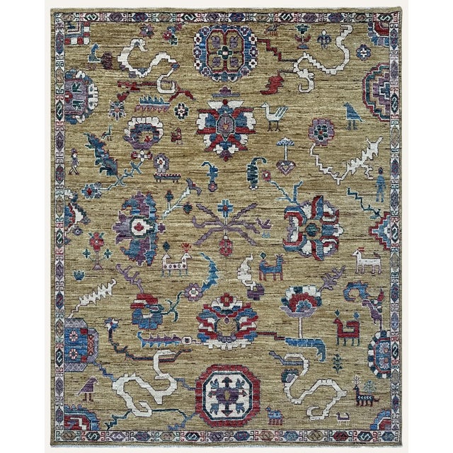 8.2x9.10 Sultanabad Persian Carpet With Animals, Camel For Sale - Image 4 of 11
