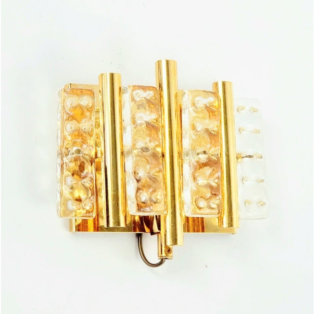 Stunning mid-century modern scandinavian glass & brass wall light/sconce designed by hans agne jakobsson for swedish...