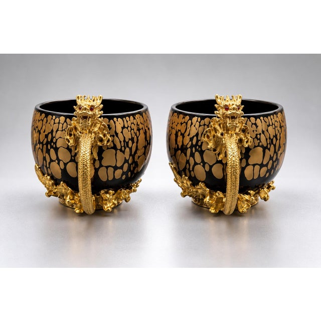 Chinese 1950s Chinese Export Bodiless Dragon Cups - Pair For Sale - Image 3 of 10