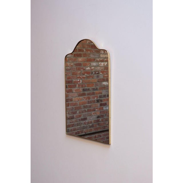 Gio Ponti Vintage Italian Brass Arched Scalloped Wall Mirror After Gio Ponti For Sale - Image 4 of 12