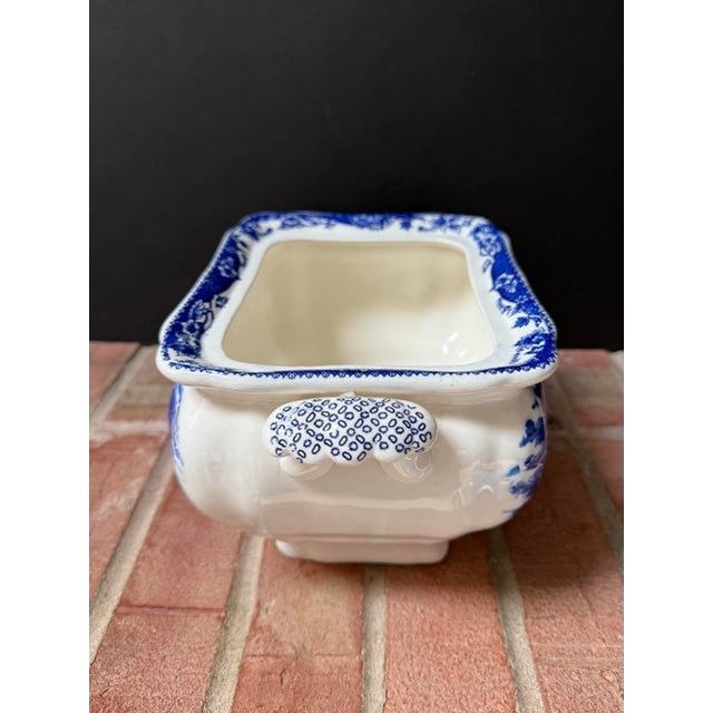 Spode 20th Century English Style Blue & White Transferware Cachepot For Sale - Image 4 of 9