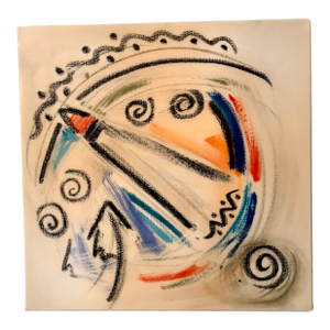 Original Abstract "WhirlYgYg #5", Acrylic on Canvas, Signed by Artist