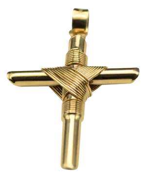 1 Inch 14K Yellow Gold Cross Pendant