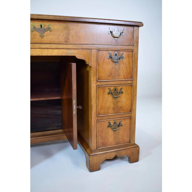 Wood Georgian Style Mahogany Kneehole Desk by Charak Furniture Co, 1930's For Sale - Image 7 of 13