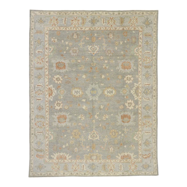 Neutral Earthy Tone Turkish Oushak Rug, 09'00 X 11'08 For Sale