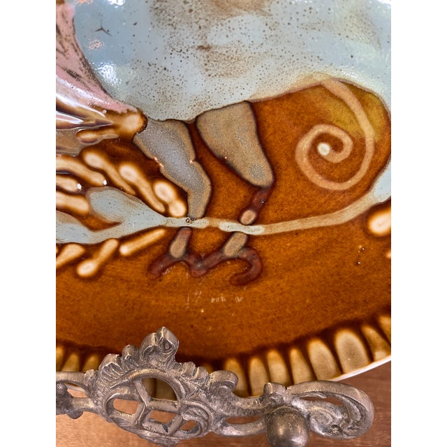Vintage Chinese Decorative Plate With Mythical Creature Motif by Ling Chi, Jinzhou. For Sale - Image 9 of 10