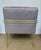Original retail $12,552, stylish Baker Modern Gray Leather and Brass Mila Lounge Chairs Pair, showroom floor samples