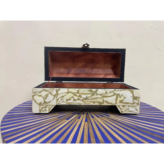 Handmade Wooden Box With Metal and Resin–Unique Decorative Storage Chest for Jewelry & Keepsakes For Sale - Image 6 of 9