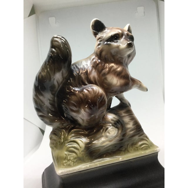Ceramic Antique Bisque Porcelain Raccoon Figurine For Sale - Image 7 of 13