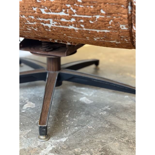 1960's Velvet Swivel Lounge Chair For Sale - Image 11 of 14