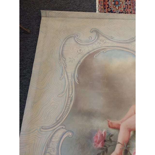 1920s Signed M. Van Der Voort Oil Painting on Canvas of Cherubs For Sale In Boston - Image 6 of 10