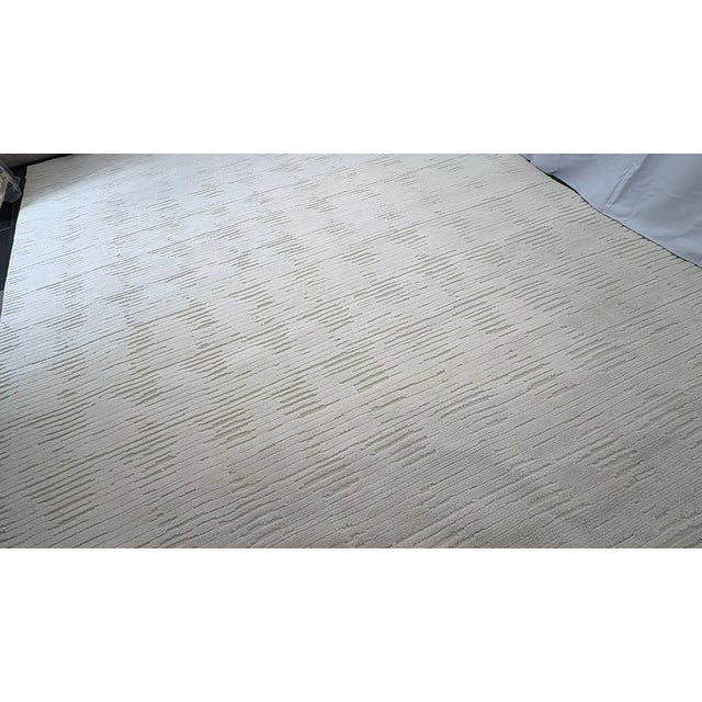 Restoration Hardware Rh Restoration Hardare Meryem Hand-Knotted Wool Rug — 10' × 14' Ivory | New Zealand Wool | High-Low Textural Pile For Sale - Image 4 of 18
