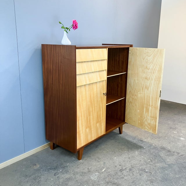 Mid-Century Highboard in Figured Maple, 1960s For Sale - Image 10 of 13
