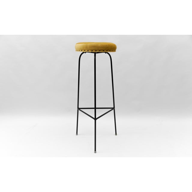 Mid-Century Modern Minimalistic String Bar Stools, 1950s, Set of 3 For Sale - Image 4 of 18