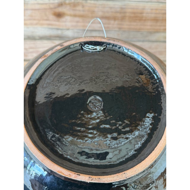 Traditional Vintage Italian Glazed Terracotta Tiger Wall Plate | Sculptural Ceramic Wall Art For Sale - Image 3 of 12