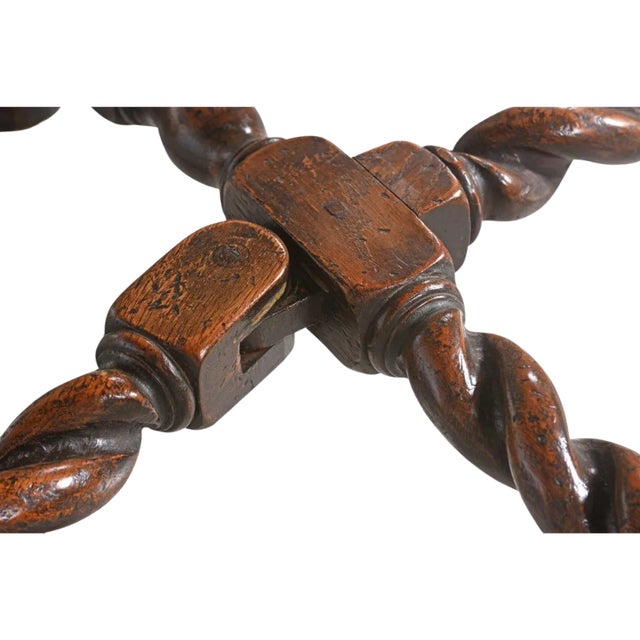 19th Century English Oak Double Gateleg Barley Twist Table For Sale In Atlanta - Image 6 of 7