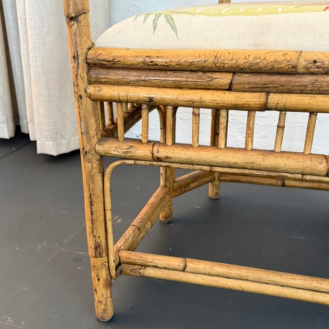 Wood Boho Chic Brighton Pavilion Style Rattan & Bamboo Armchair For Sale - Image 7 of 8