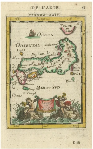 Japanese Isles Map by Mallet, 1683
