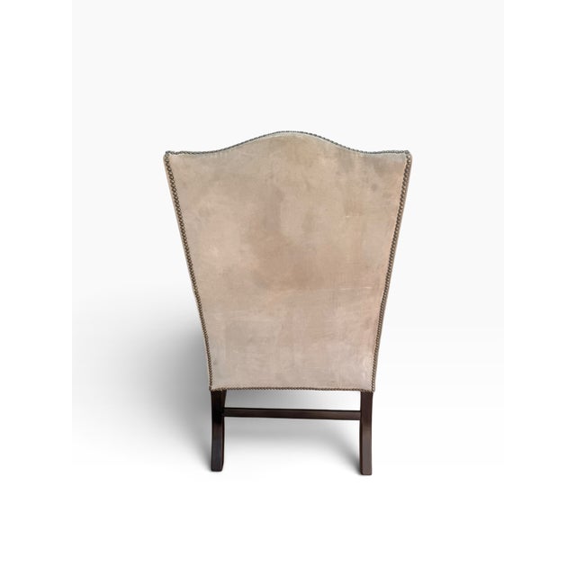 Ralph Lauren Home Devonshire Suede Wingback Chair For Sale In Miami - Image 6 of 17