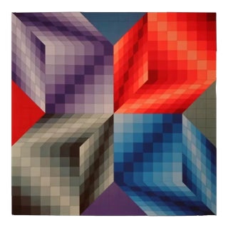Victor Vasarely Progression 3-3, Optic Art For Sale