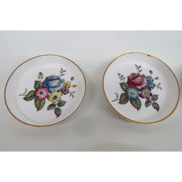 Royal Worcester Late 20th Century Royal Worcester Fine Bone China Coasters 6pc Set G676 Hand Painted Florals For Sale - Image 4 of 14