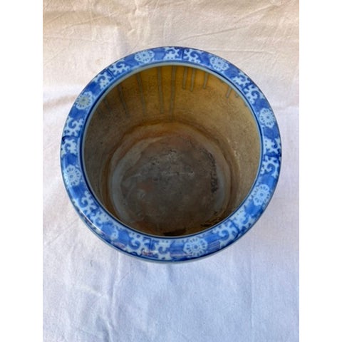 Japanese Blue and White Hibachi Pot For Sale - Image 11 of 13