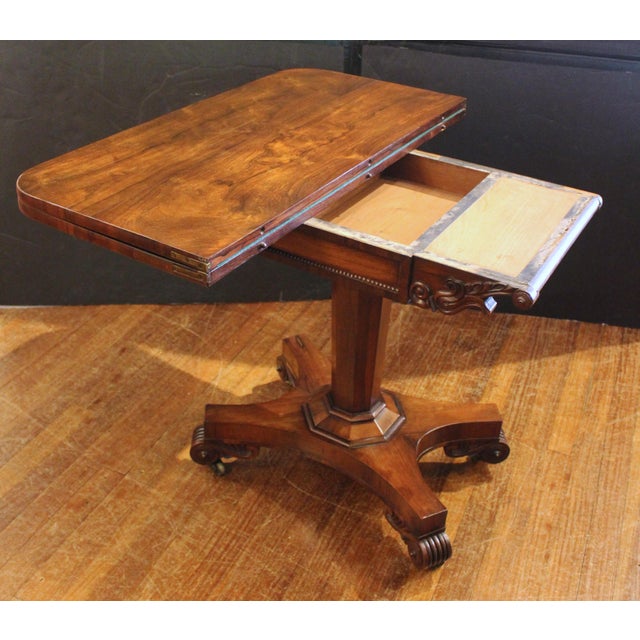 C. 1820s English Swivel Top Games Table For Sale - Image 4 of 8