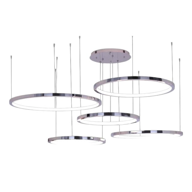 Collection Orbite Chandelier in Aluminum and Acrylic by Jago For Sale