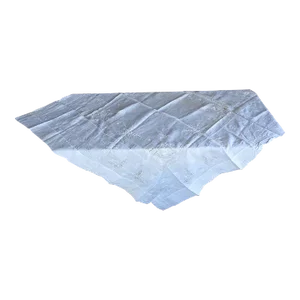 Antique White Linen Butterfly Embroidered Openwork Tablecloth