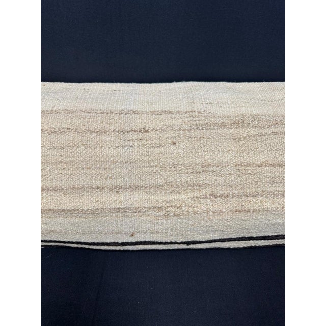 Contemporary Turkish Hemp Pillow Cushion Natural Beige Black Cushion Cover 14"x45" For Sale - Image 3 of 4