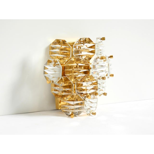 Mid-Century Modern Crystal Glass and Brass Wall Lamp from Kinkeldey, 1960s For Sale - Image 3 of 18