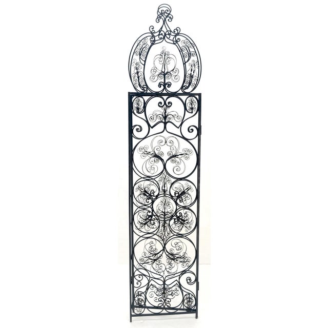 Metal Fine Wrought Iron Scrolls Motif 4 panels Room Divider c1970s MINT For Sale - Image 7 of 15