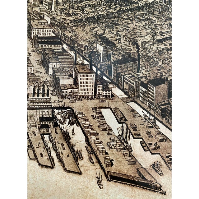 Metal Metal New York City Sign Featuring Piers & Ships For Sale - Image 7 of 12