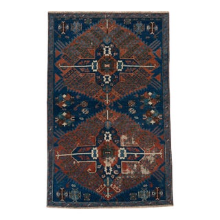 Antique Kazak Rug | Double Medallions | 3x5 For Sale