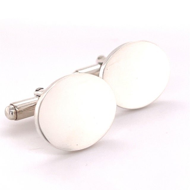 Metal 1990s Pair of Tiffany & Co Estate Sterling Silver Cufflinks For Sale - Image 7 of 9
