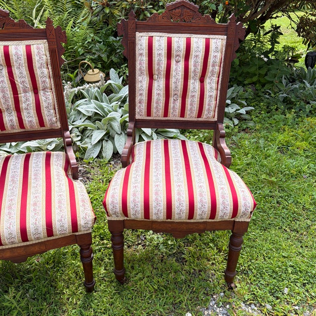 Late 19th Century Set of 4 Late 19th Century Eastlake Chairs For Sale - Image 5 of 12