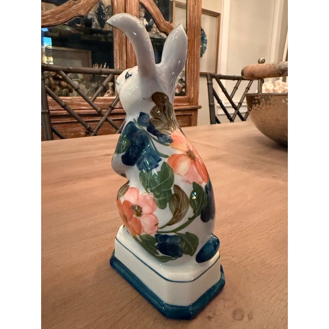 Gorgeous floral bunny rabbit in deep teal. The rich colors on this bunny make him the perfect addition to your spring or...