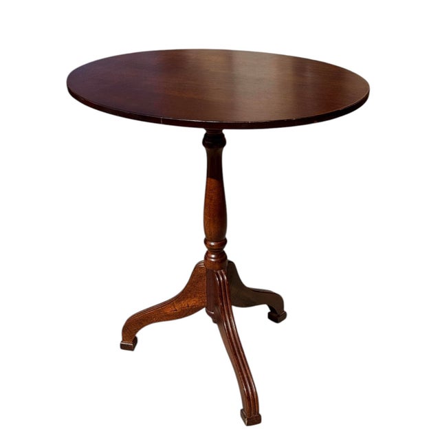1990s Oval Tilt Top Pedestal Wood Side Table by Bombay Company For Sale - Image 4 of 8