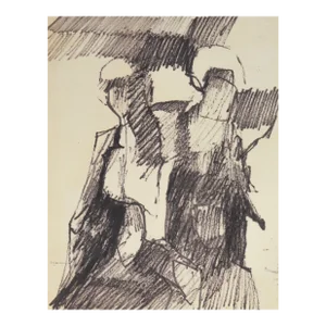 Figurative Sketch 1960s Ink