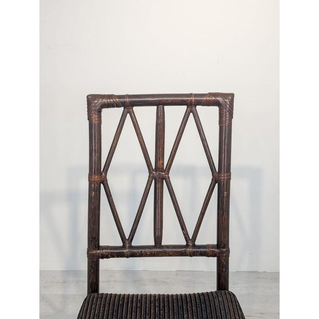 Wood Vintage Chippendale Style Rattan Chair, 1950s For Sale - Image 7 of 16