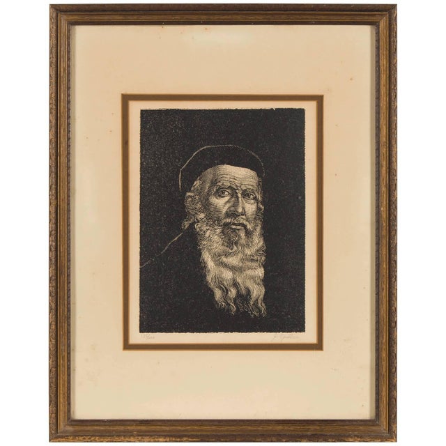 Genre: Judaica Subject: Portrait Medium: Print Surface: Paper Dimensions: 13 1/2" x 9 1/2" Dimensions w/Frame: 17 1/2" x...